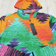 GREYSON Mens M MEDIUM NEWAGO PULLOVER JACKET GOLF HOODIE GREEN FLASH 1/4 ZIP