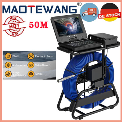 10 Inch Sewer Pipe Inspection Camera Self-Leveling 512HZ Locator+7mm thick cable