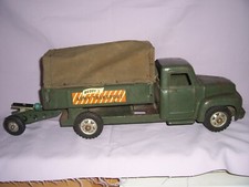 Buddy l pressed steel toy Army Transport With Cannon 25 1/2 inches long. 1940 