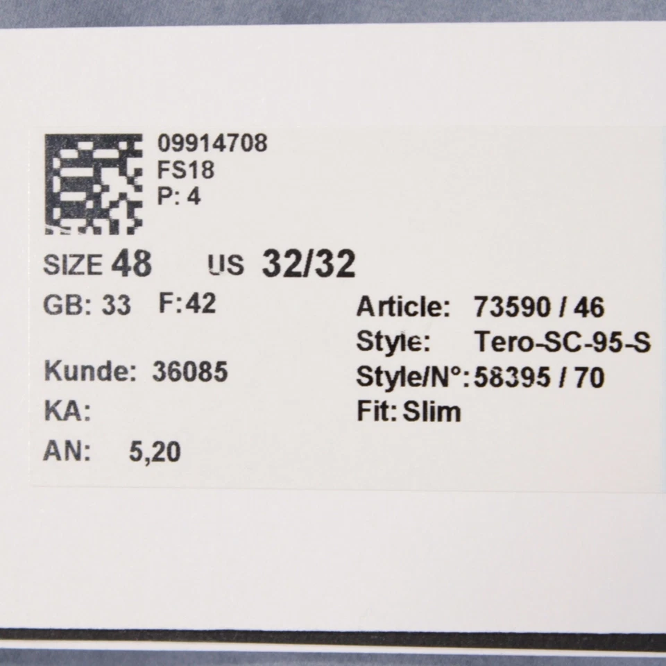 Hiltl новый с Ярлыками Chinos / повседневные брюки размер 48 (32 США) Tero твердого синий хлопок смесь - Изображение 4 из 4