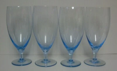 Mikasa ELEGANCE / ELEGANT (AZURE BLUE) Ice Tea Glasses SET OF FOUR