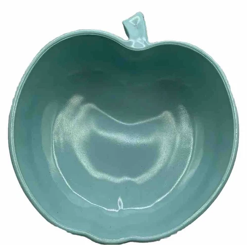 Vintage Hazel Atlas Bowl Pyrex Style Turquoise Apple Serving Milk Glass