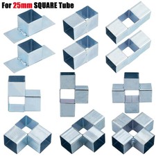 1-10PCS STEEL CONNECTOR JOINERS 25mm SQUARE Aviary Frame Trailer Cage Pipe Gate