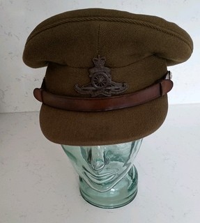 British Army Royal Artillery Officer's Hat No.2 Service Dress Khaki Whipcord Cap