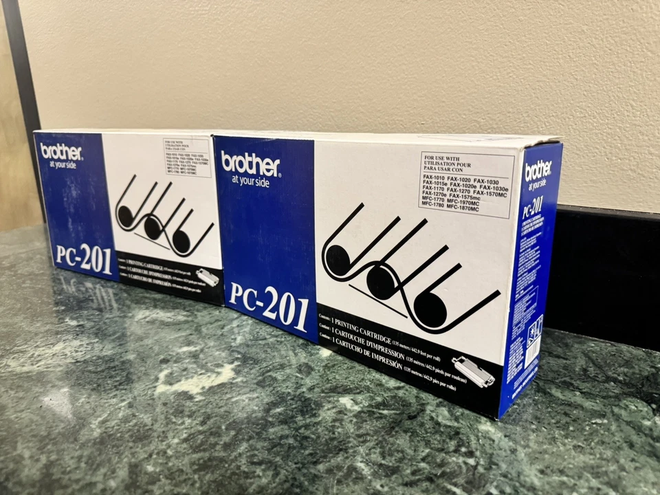 2 Pack Of Sealed OEM Brother PC-201 Print Cartridge Black Fax - New - Image 4 of 4