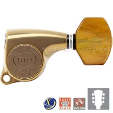 NEW Gotoh SGL510Z-P8 Tuning Keys 1:21 AMBER Buttons 3x3 - ANTIQUE X-FINISH GOLD
