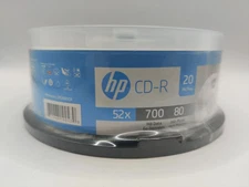 HP 20pk 52x 700 MB / 80 Mins CD-R-20 Pk Spindle Blank CDs New Sealed Genuine