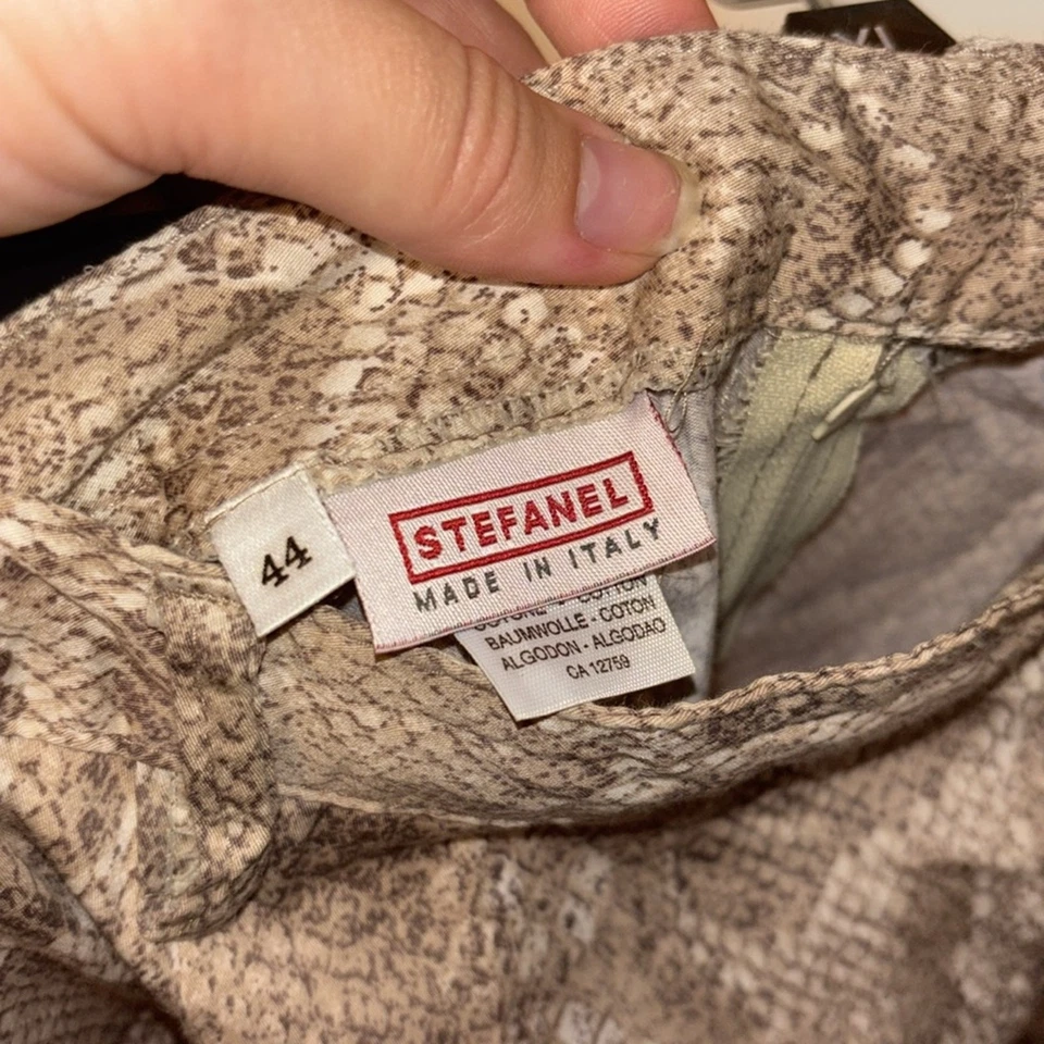 Vintage Stefanel Snake-Print 100% Cotton Mini Pencil Skirt - XS (IT44) - Image 4 of 4