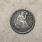 1857-S Seated Liberty Quarter 25C - XF Detail EF - Rare San Francisco Date QA