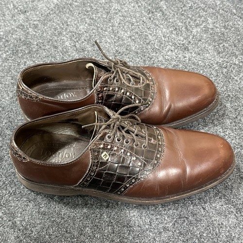 Chaussures De Golf Footjoy Classics Homme – 10D Oxford Marron, Cuir, Sans Pointes, USA