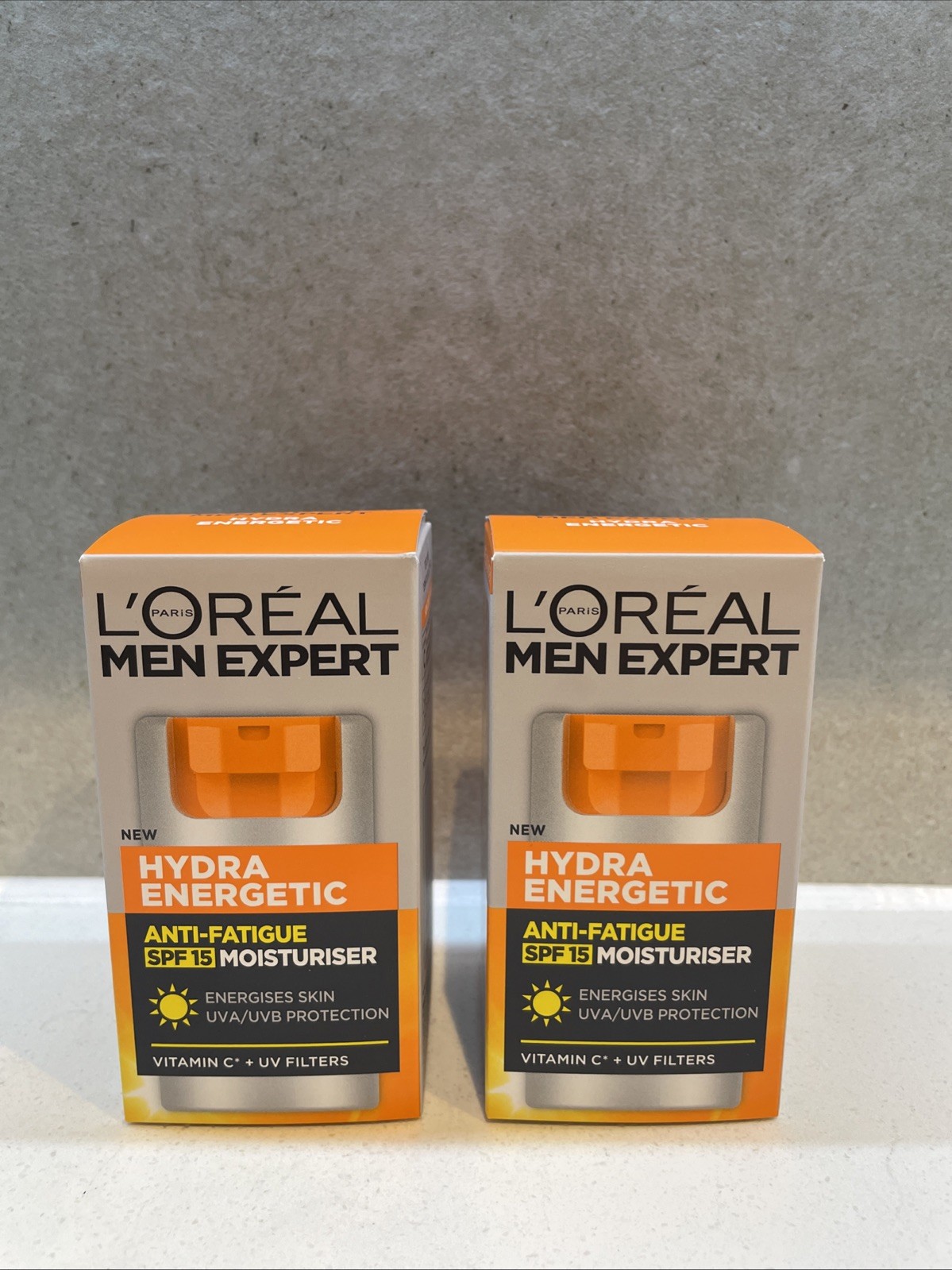 2 x L’Oréal Men Expert Hydra Energetic Anti-Fatigue SPF 15 Moisturiser 50ml
