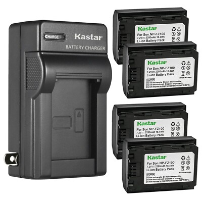 Wall Charger & 4 Battery for Alpha a9 a9 II a9 III a7 III a7 IV a7R III