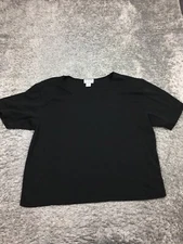 Venezia Vitale Shirt Woman Size 18/20 Black Polyester Blend VTG