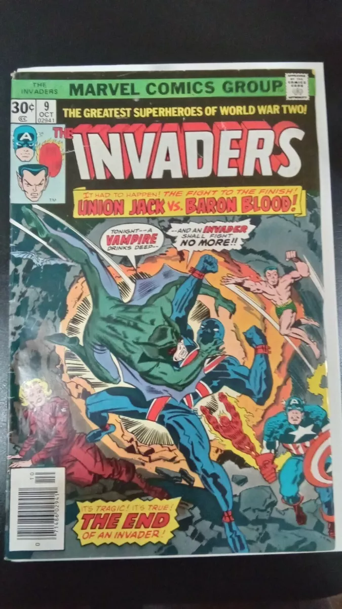 MARVEL COMICS THE INVADERS # 9 3RD APPEARANCE OF BARON BLOOD! VS UNION JACK