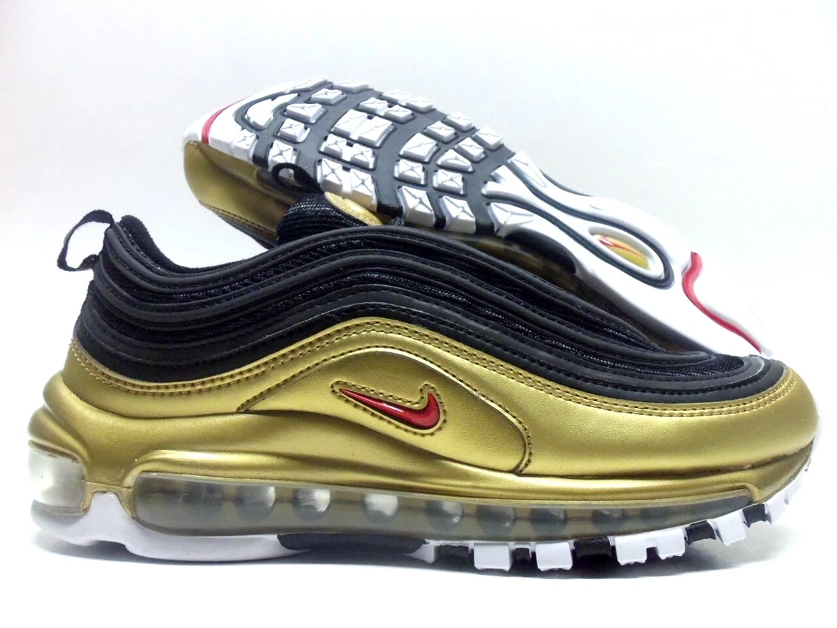 NIKE AIR MAX 97 BLACK/VARSITY RED-GOLD SIZE MEN&#039;S 4.5/WOMEN 6 [AT5458-002] | eBay