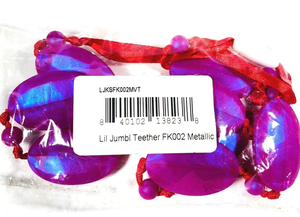 Pulseira de dentição Lil' Jumbl bebê FK002 fúcsia metálica - Imagem 3 de 3