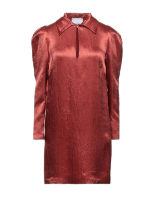 ERIKA CAVALLINI Satin Mini Dress IT40 US4 UK8 S Red Made in Italy $285 NWT