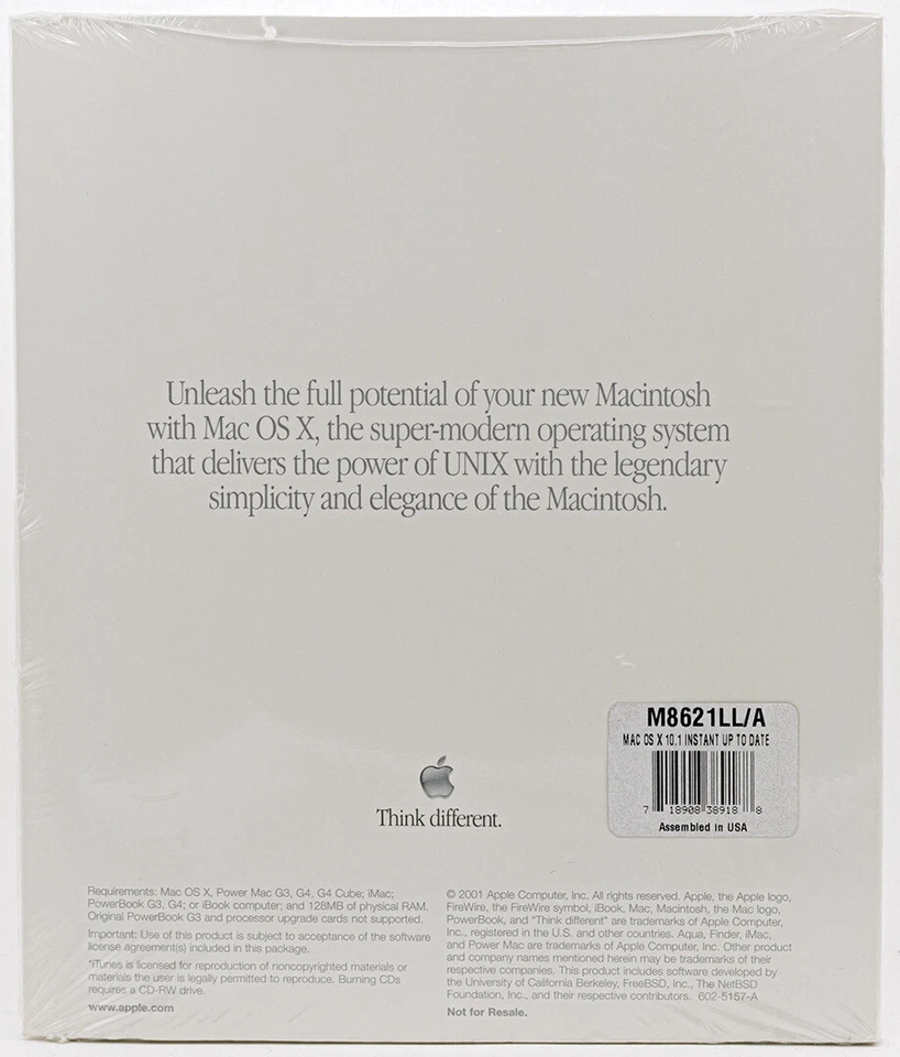 APPLE MAC OS X 10.1 PUMA M8621LL/A OS 9.2.1 UPGRADE CD DISC SEALED NEW - Image 2 of 2