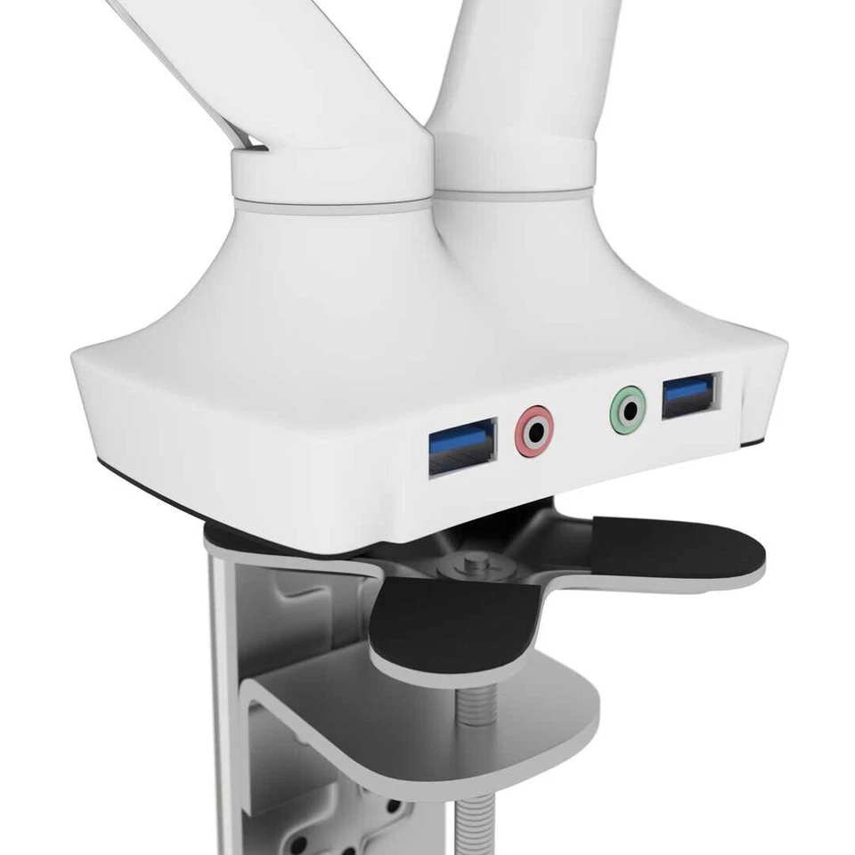 Bestar Universel Dual Monitor Arm with Pistons - White - AK-MA01D-17 - Image 3 of 4