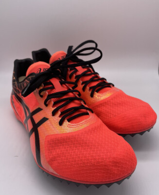 ASICS Cosmoracer MD US 8 / EU 41.5 Men's Coral/Black Track & Field Spikes EUC!