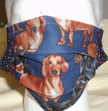 USA cotton Face mask, face cover, handmade with Dachshund Dog Fabric FAST SHIP