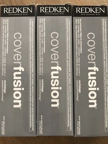THREE TUBES REDKEN COVER FUSION up to 100% gray coverage color cream NEW