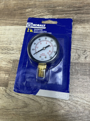 #ad Kobalt 1 4quot; NPT Air Pressure Bottom Mount Gauge 0 160 PSI 2quot; Face NOS New In Box $6.39