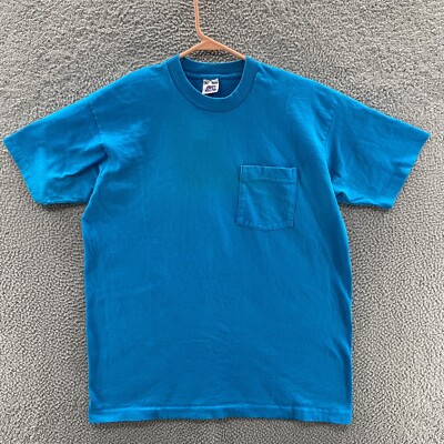 VINTAGE BVD T Shirt Men Extra Large Blue Street Wear Blank Single 