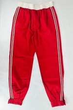 New Gucci Men's Military Red Cotton Embroidered Logo Drill Pants 653392 6429