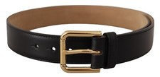 DOLCE & GABBANA Gürtel schwarz massiv Leder ...