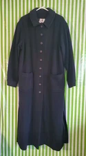 VTG MADE IN USA SPEIGEL OVERCOAT WOOL BLEND Women Sz 14 Tall 54" Long all black 