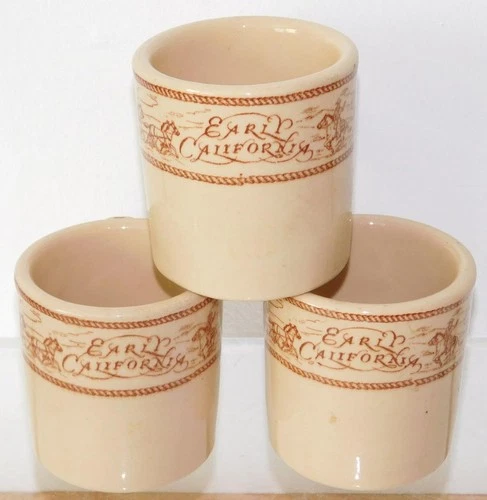 Set/3 TEPCO Early California Restaurant Ware Coffee Mugs Sunglow Transferware