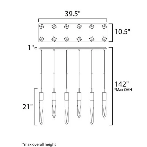 ET2 E31248-20PC Quartz 12-Light 39.25" Wide Polished Chrome Pendant Light - Picture 2 of 2