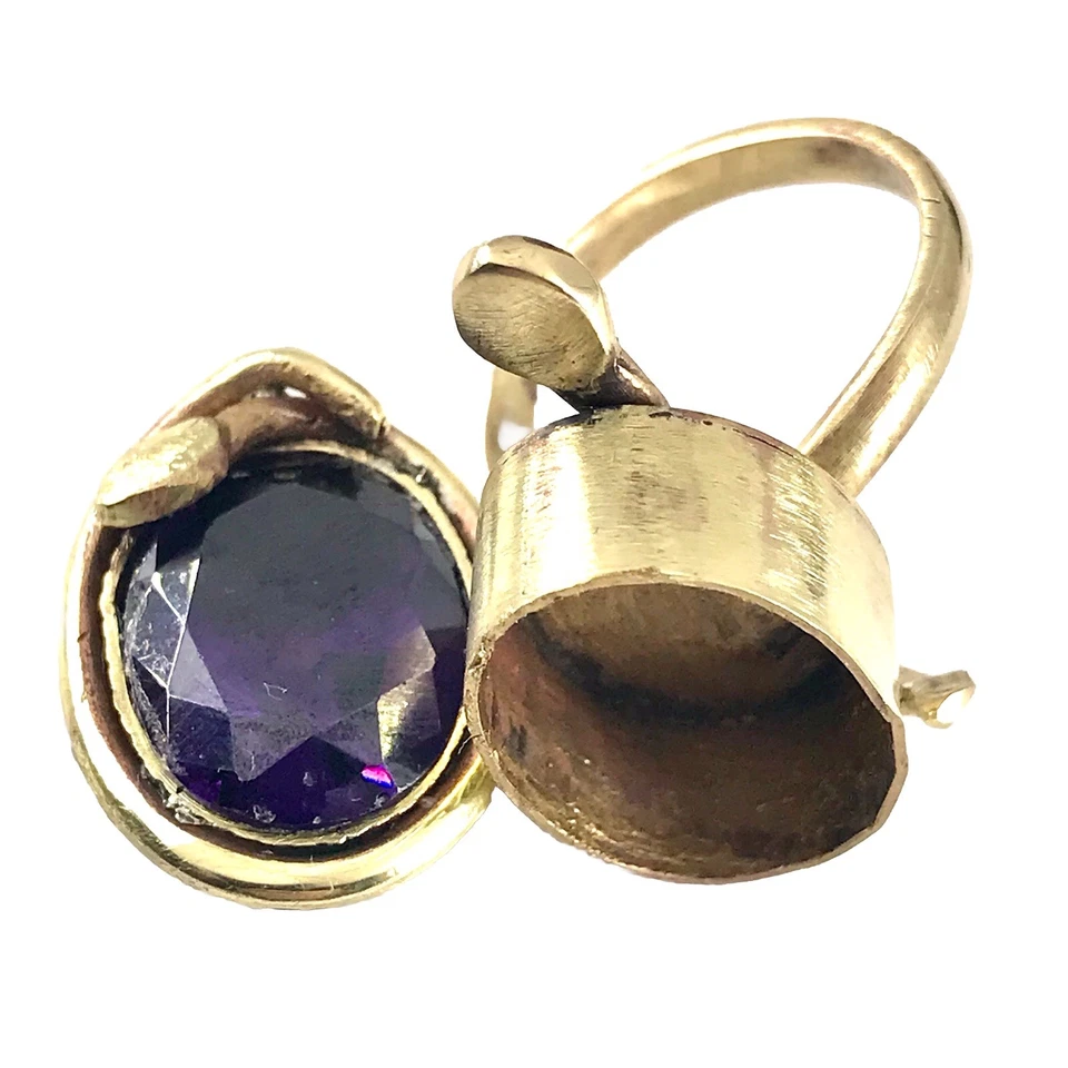 Anel medalhão Memento Mori/veneno/guarda - Imagem 4 de 4