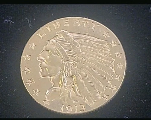 1913 $2.50 Indian Head Quarter Eagle Gold Coin Pre-1933 Uncertified US Gold