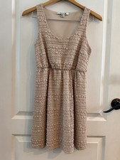 Forever 21 Nude Beige Sleeveless Elastic Waist Dress Size Medium