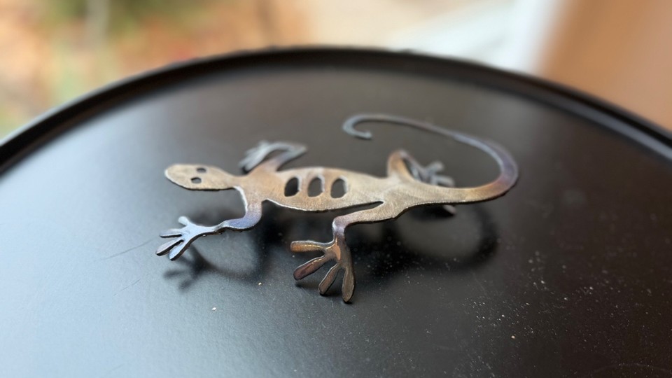 Vintage Handcrafted Brutalist Artisan Lizard  Sculpture Gecko