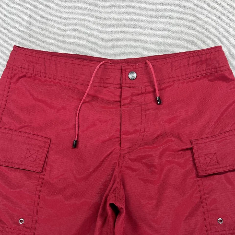 Pantalones Cortos Mr Turk Para Hombres 30 Rojo Poliamida Carga Bañador Board Shorts Forrados EE. UU. Foto 3 de 4