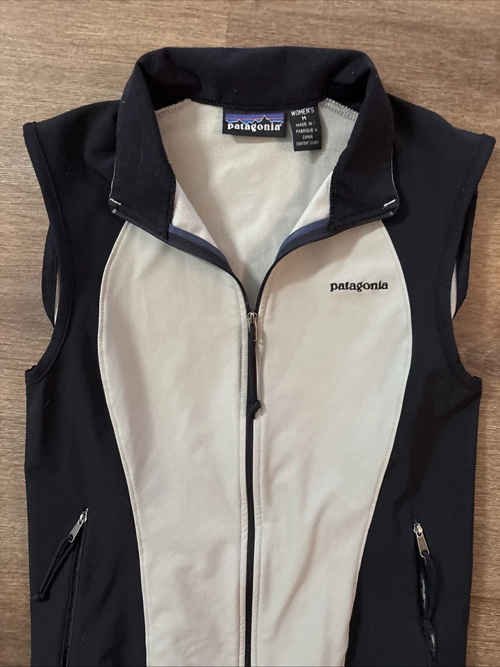 WOMENS PATAGONIA CYCLING FULL ZIP NYLON/SPANDEX THIN SOFTSHELL VEST SZ Medium - Image 2 of 4