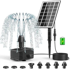 Solar Fountain Pump Work on Cloudy Day,16.4ft Power Cord Solar Water Fountain...