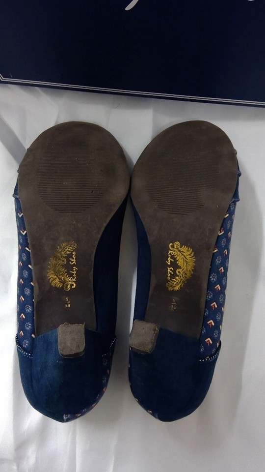 RUBY SHOO women's blue suede patterned heels size 5- CG P22 | eBay UK