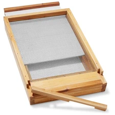 Bottom Board for Bee Hive, 100% Beeswax, Stainless Steel Mesh for 8 Frame Hive