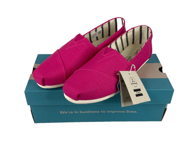 Toms Women Alpargata Slip On Shoe Bright Fuchsia Casual Comfort NWT