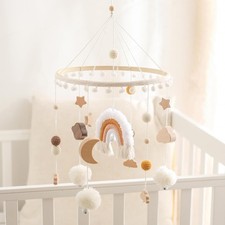 let's make Baby Crib Mobile for Boys Girls Rainbow Brown