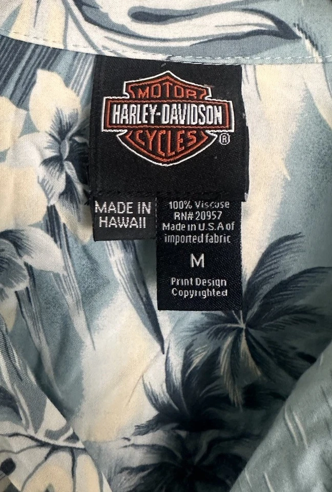 Camisa hawaiana Harley Davidson Honolulu para hombre talla mediana Foto 4 de 4