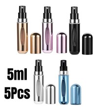 5PCS Refillable Travel Portable Perfume Atomizer Bottle Spray Pump Case 5ML