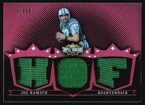 2007 Topps Triple Threads Joe Namath Triple Jersey Patch /36 #TTR42