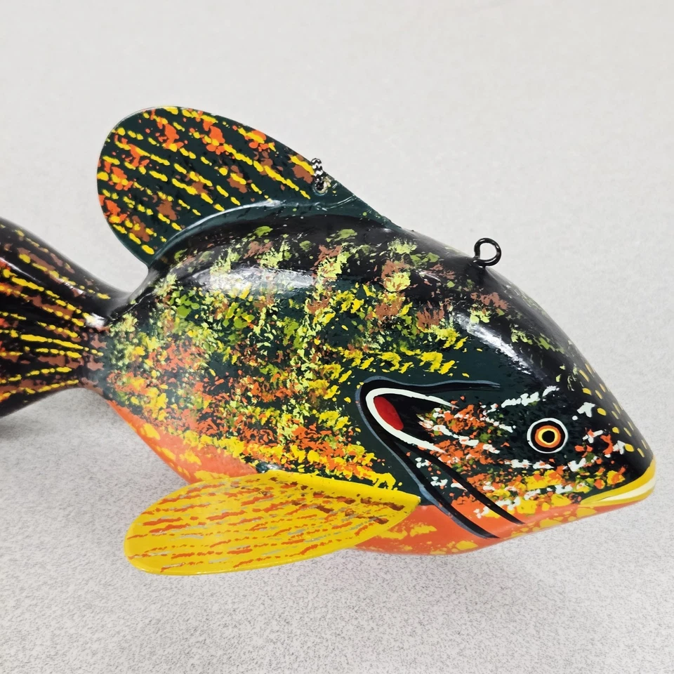 Señuelo Fish Spearing de DANNY ROOT Panfish Bluegill pintado a mano LARRY THE BEAR Foto 3 de 4