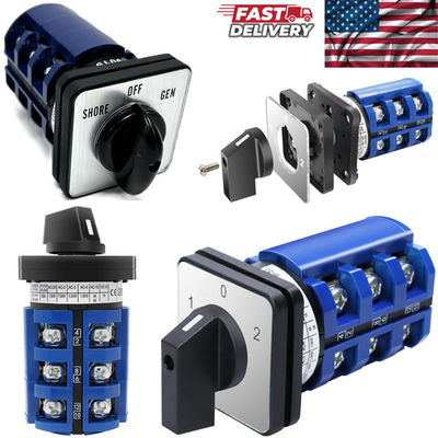 #ad 60 Amp Transfer Switch Shore Off Gen Rotary Switch for RVMotorhomeTruckBoat $44.99