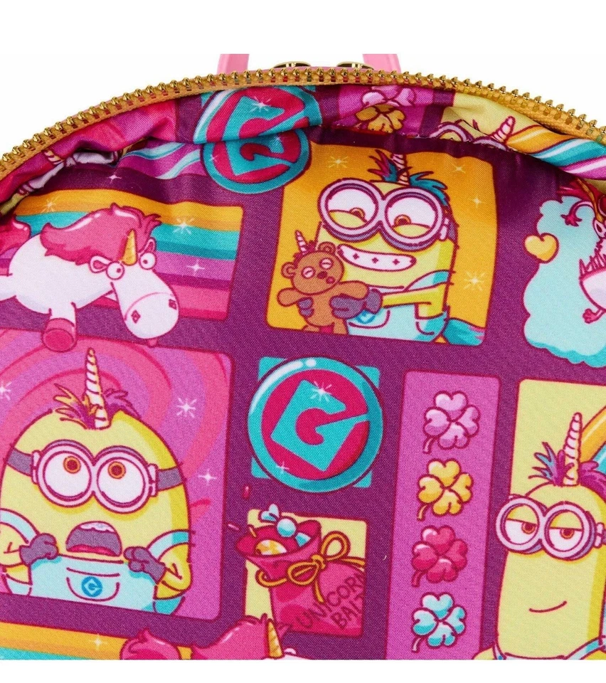 Mini mochila Minions mullida unicornio arco iris Foto 2 de 4